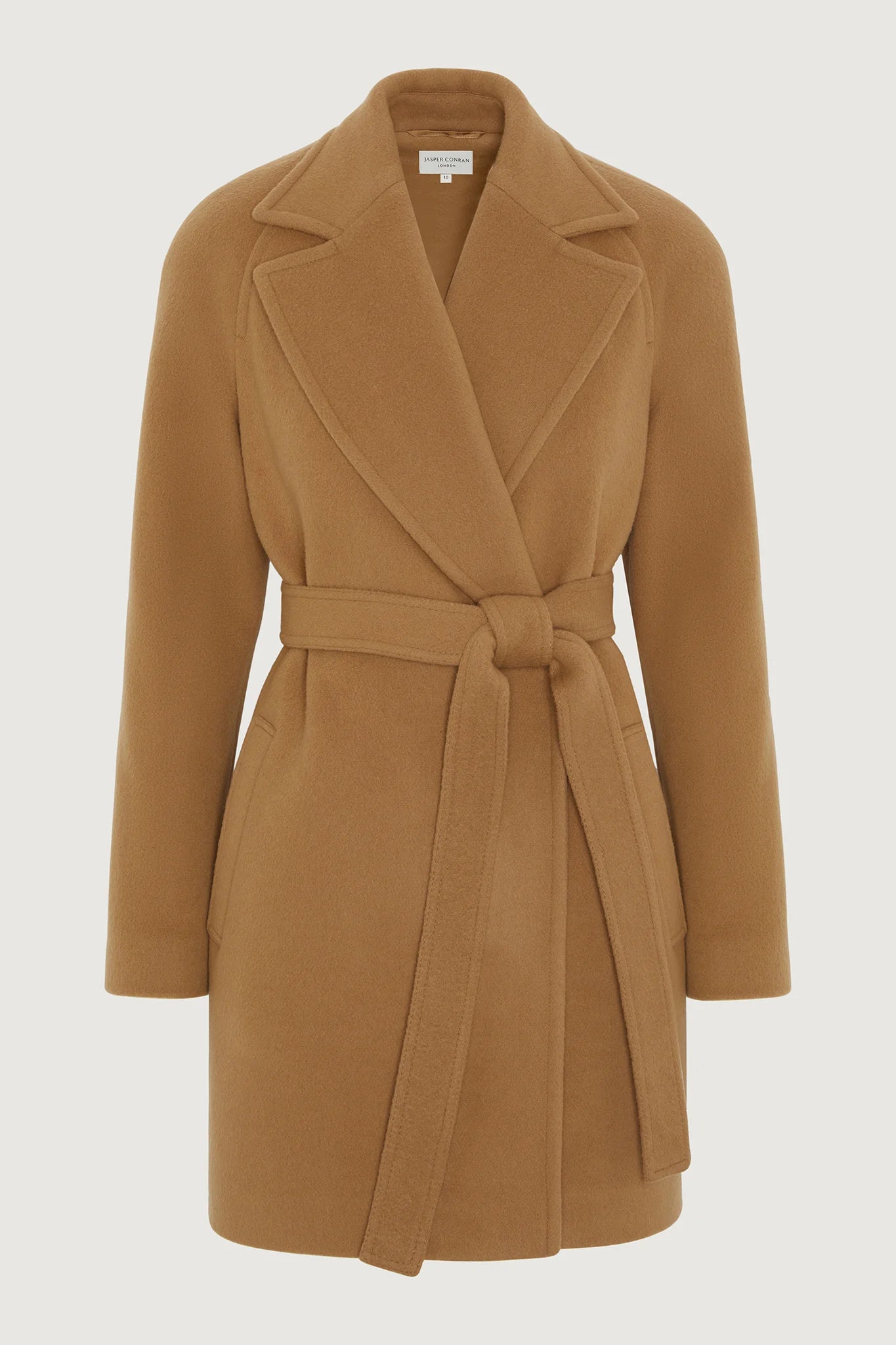 Jasper Conran "Geraldine" Wool Blend Mid Length Coat in Camel