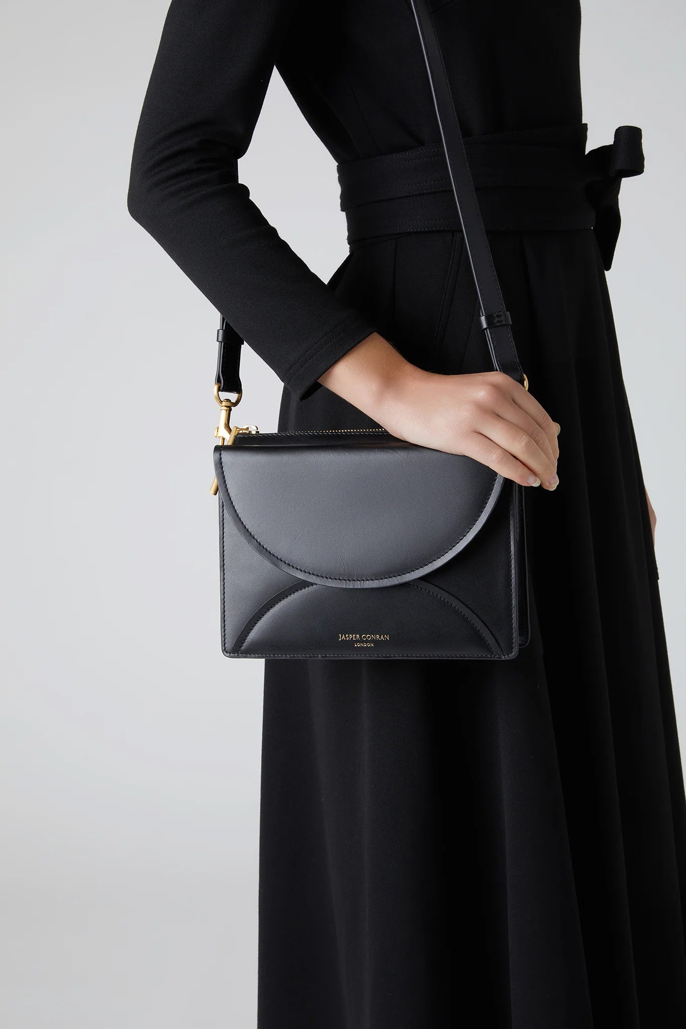 Jasper Conran Darcey Leather Double Flap Cross Body Bag