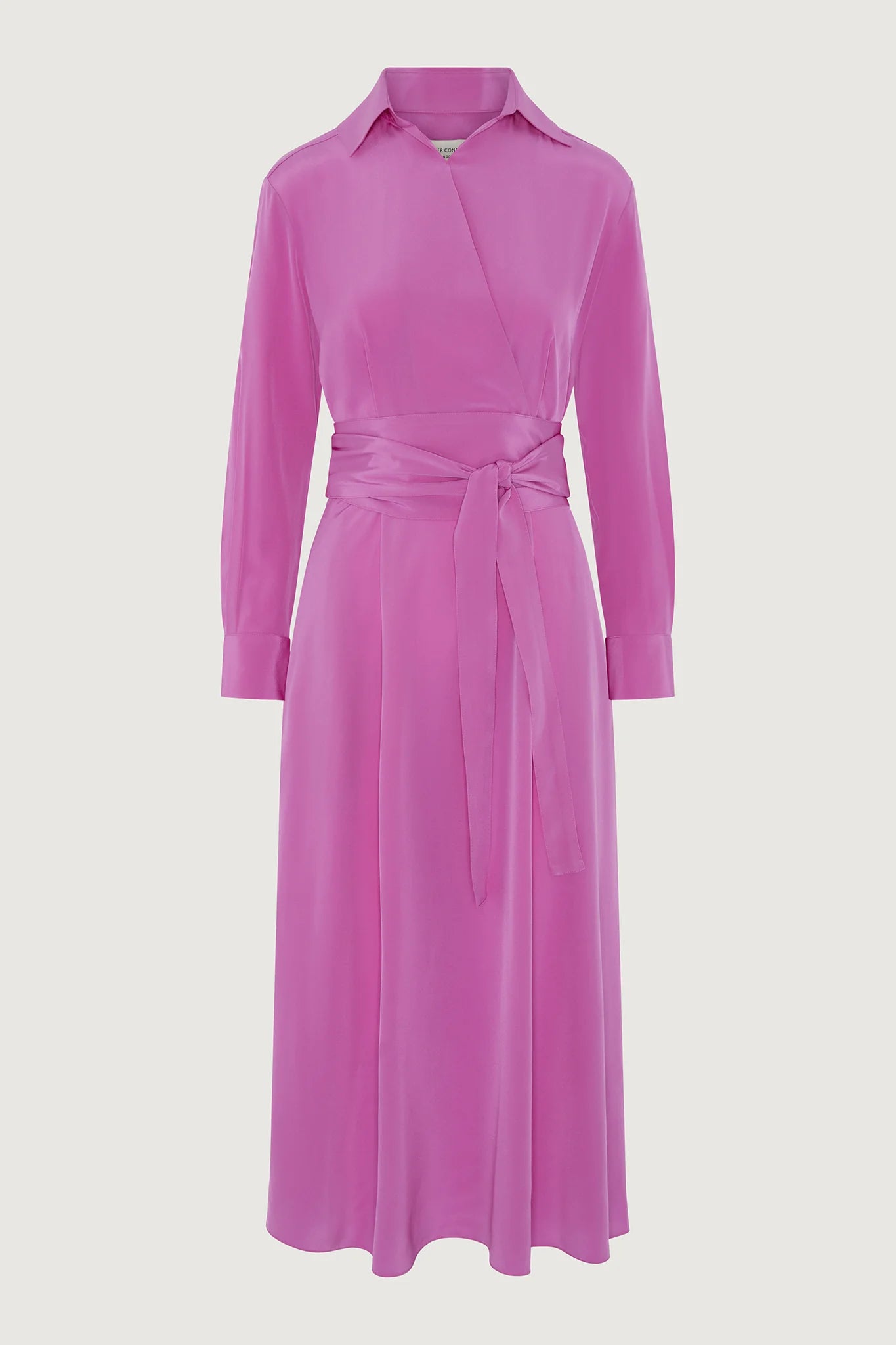 Jasper Conran "Celia" Silk Full Skirt Wrap Dress in Pink