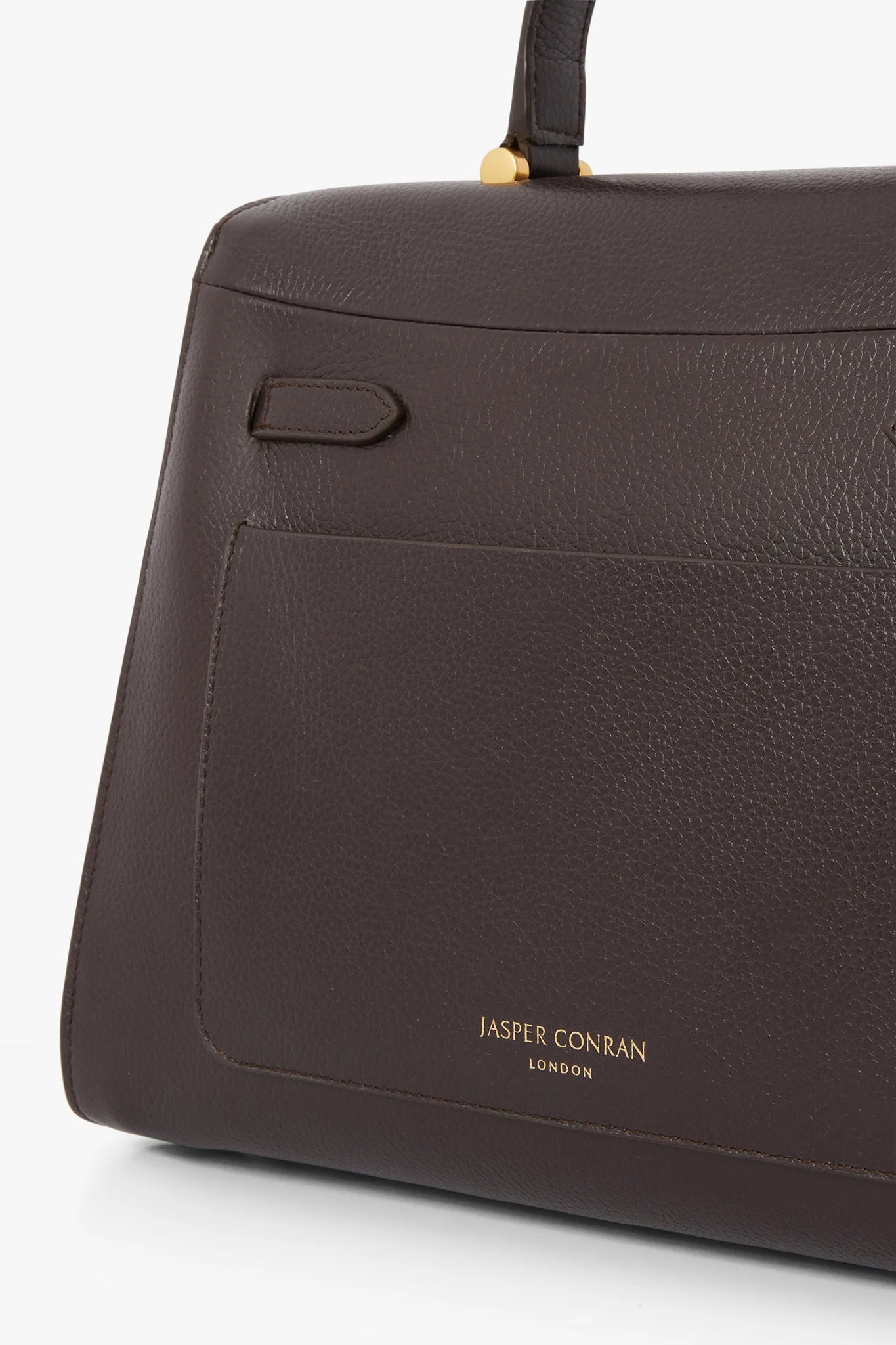 Jasper Conran "Gigi" Leather Top Handle Grab Bag in Chocolate