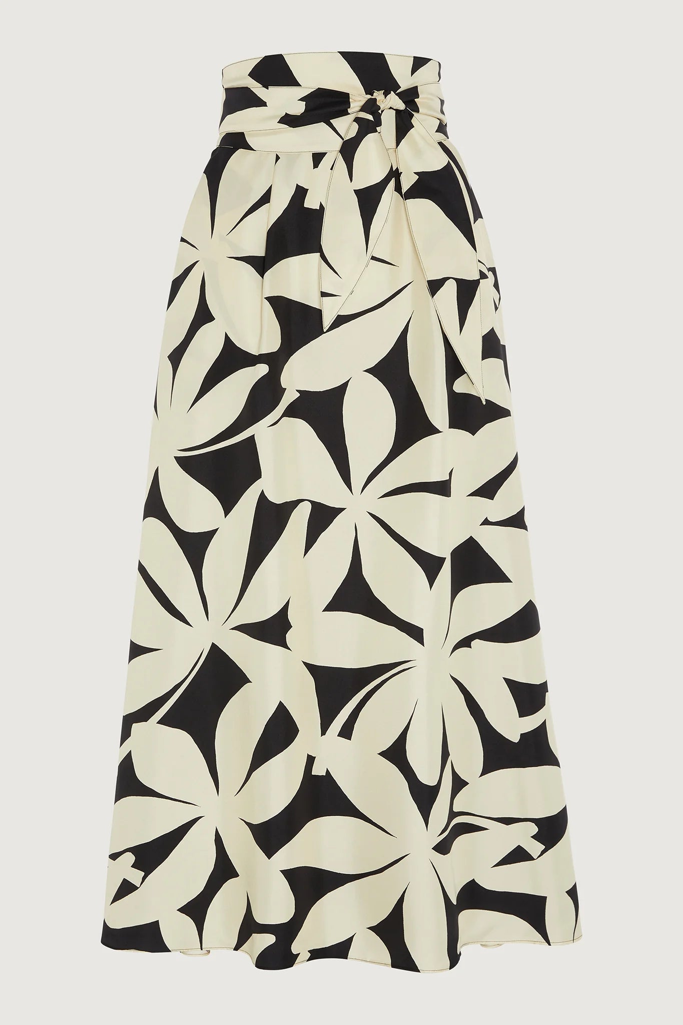 Jasper Conran "Gail" Silk Twill Printed Maxi Skirt in Champagne