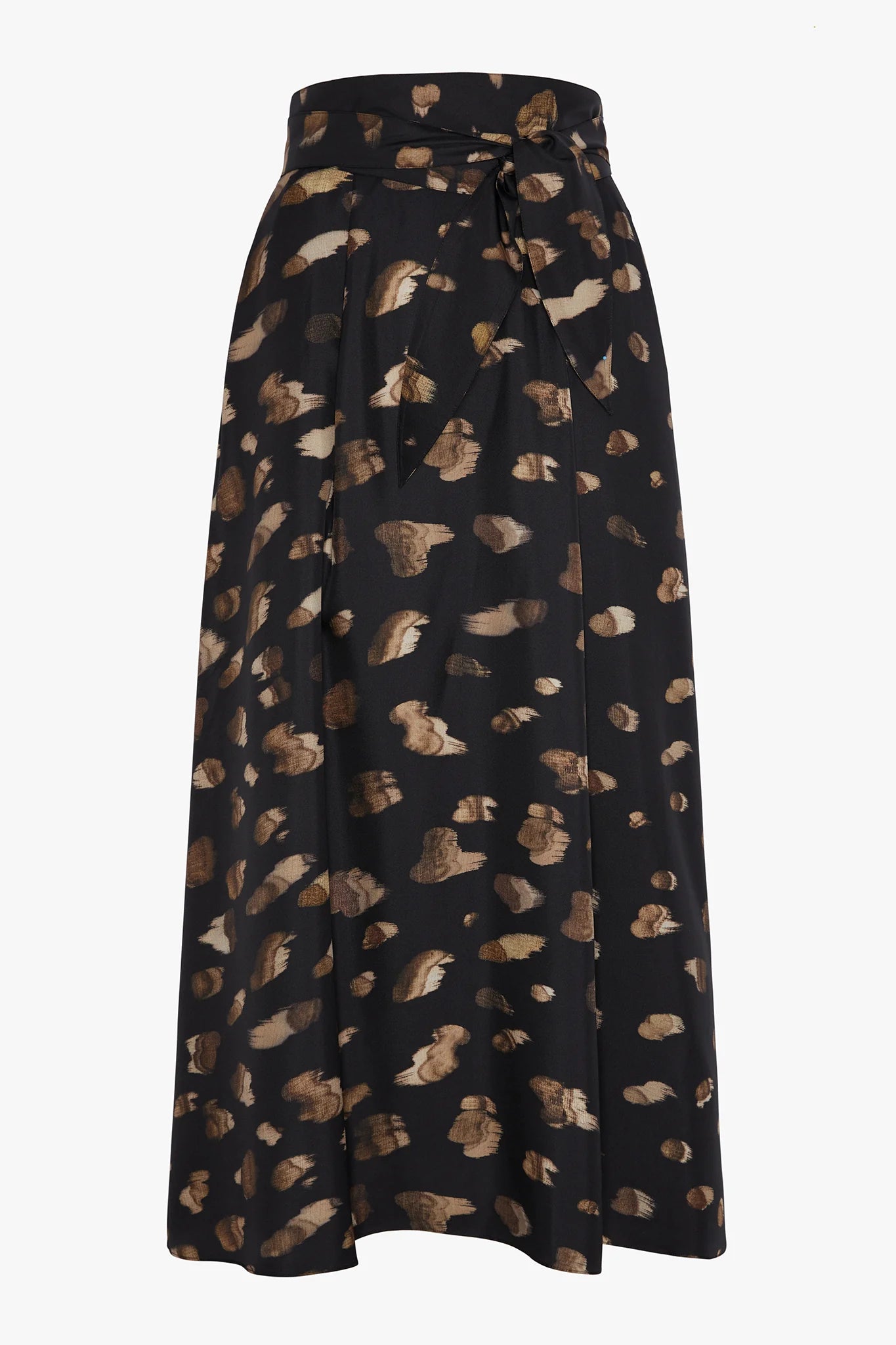 Jasper Conran "Isabella" Silk Twill Printed Maxi Skirt in Brown