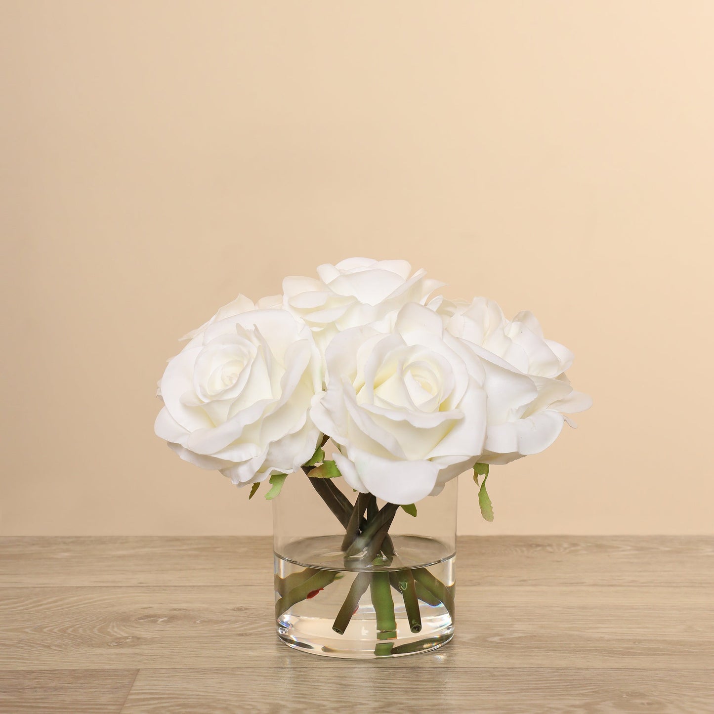 Linen Obsession "Real Touch Rose" White Flower Arrangement