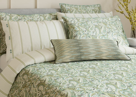 Bedeck of Belfast "Alessie" Duvet Cover and Oxford Pillowcase in Green