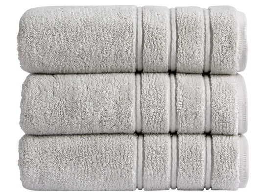Christy "Antalya" Bath Towels Collection in Lunar (Light Silver)
