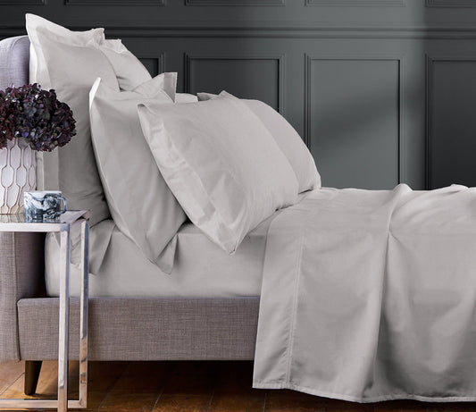 Bedeck of Belfast "1000TC Egyptian Cotton Sateen" Plain Dyed Sheet in Silver