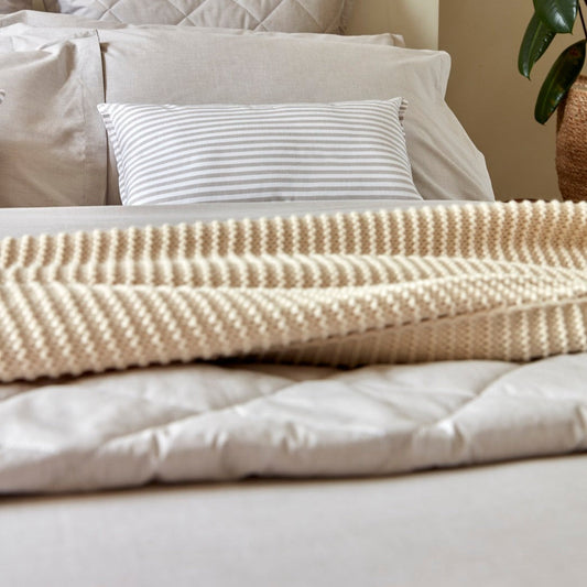 Christy "Stornoway Chambray" Duvet Cover Sets in Stone (Beige)