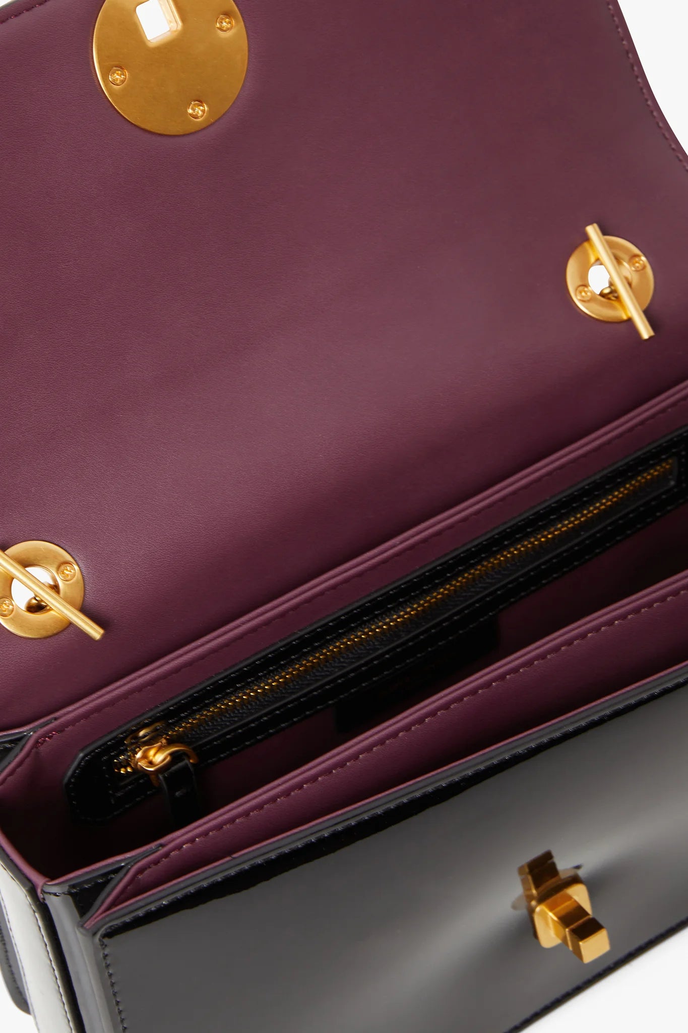 Jasper Conran "Celia" Patent Chain Strap Evening Bag in Black