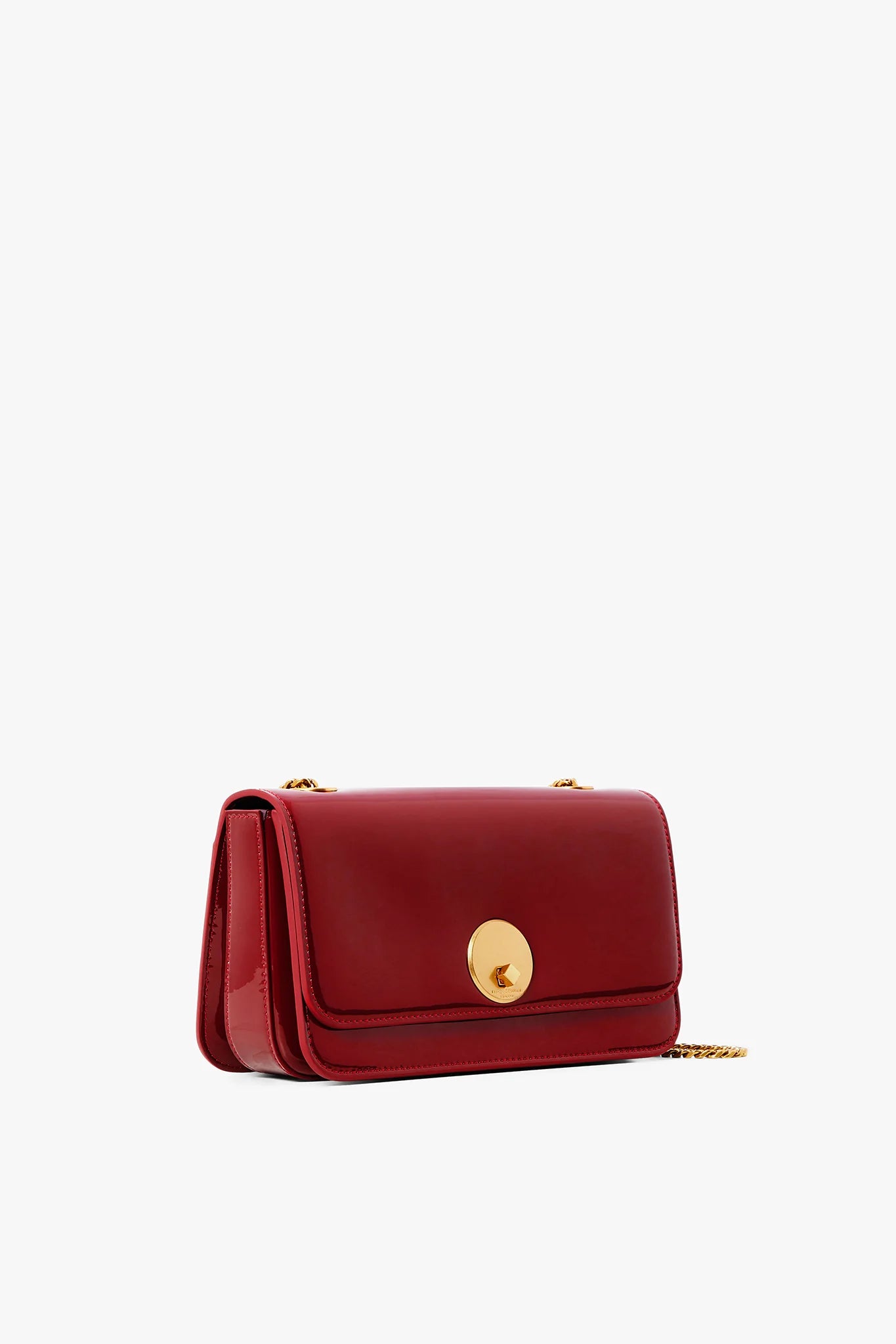 Jasper Conran Celia Patent Chain Strap Evening Bag in Red