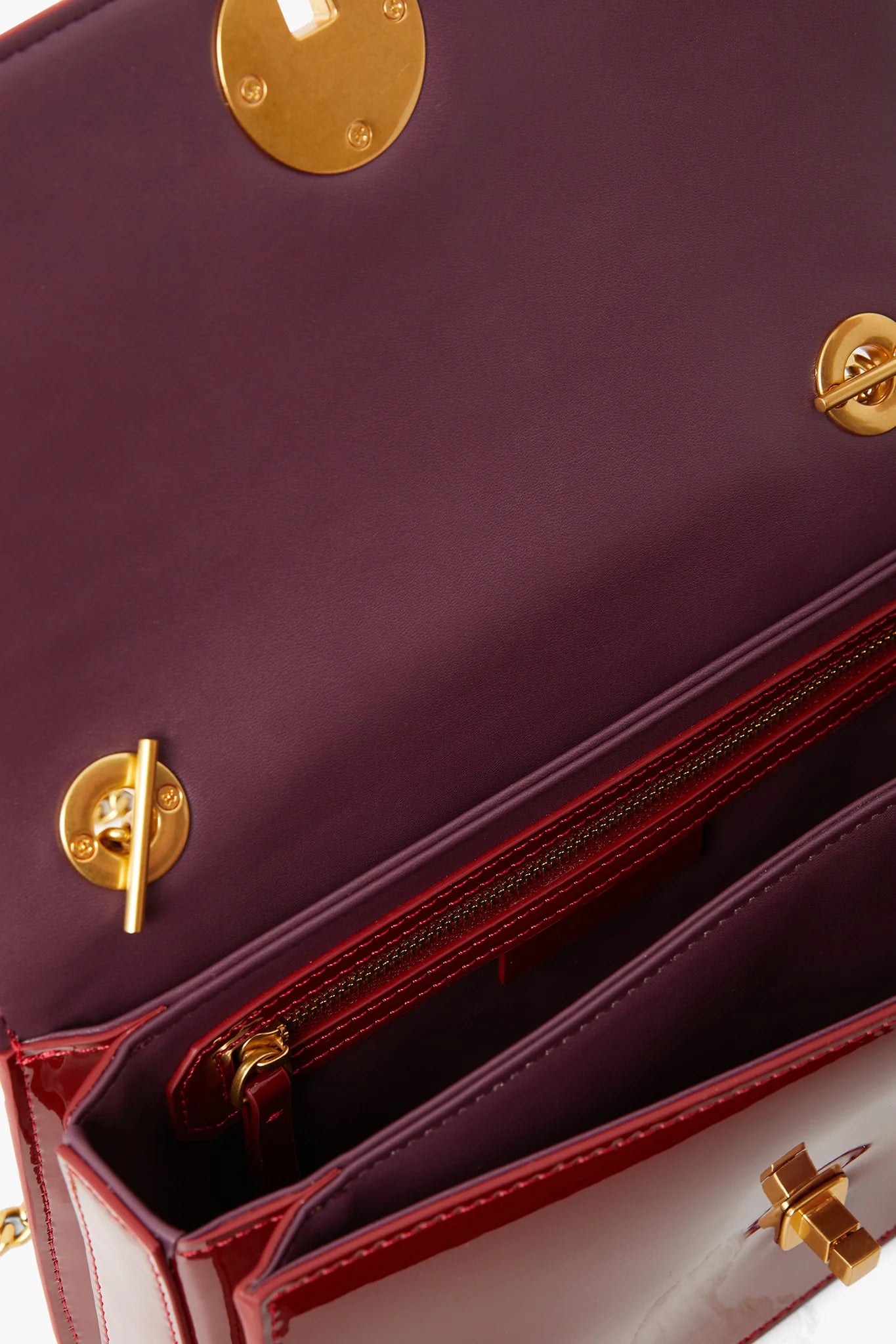 Jasper Conran Celia Patent Chain Strap Evening Bag in Red