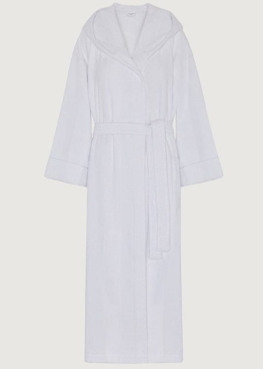 Jasper Conran "Stripe Hooded Robe" in White