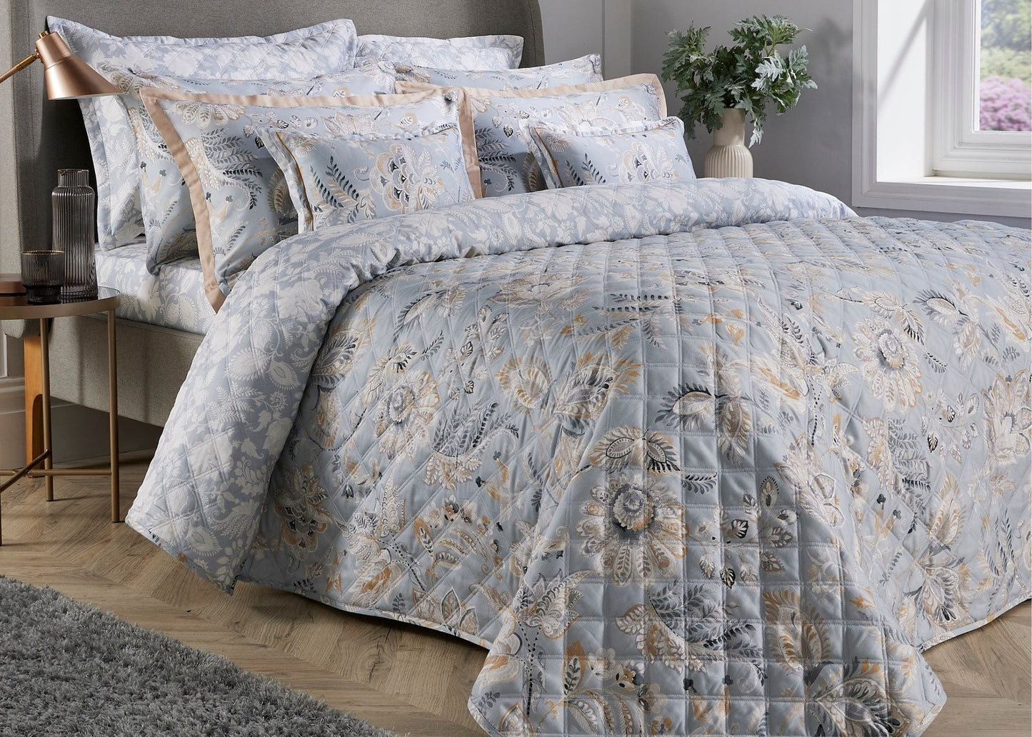 Christy "Jacobean" Bedspread Sets in Duck Egg