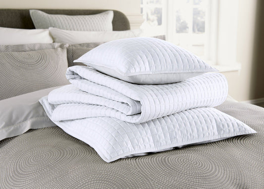 Christy "Metropolitan" Throws, Shams and Cushion in White