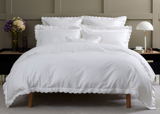Christy "Scallop Edge" Duvet Cover Sets in White