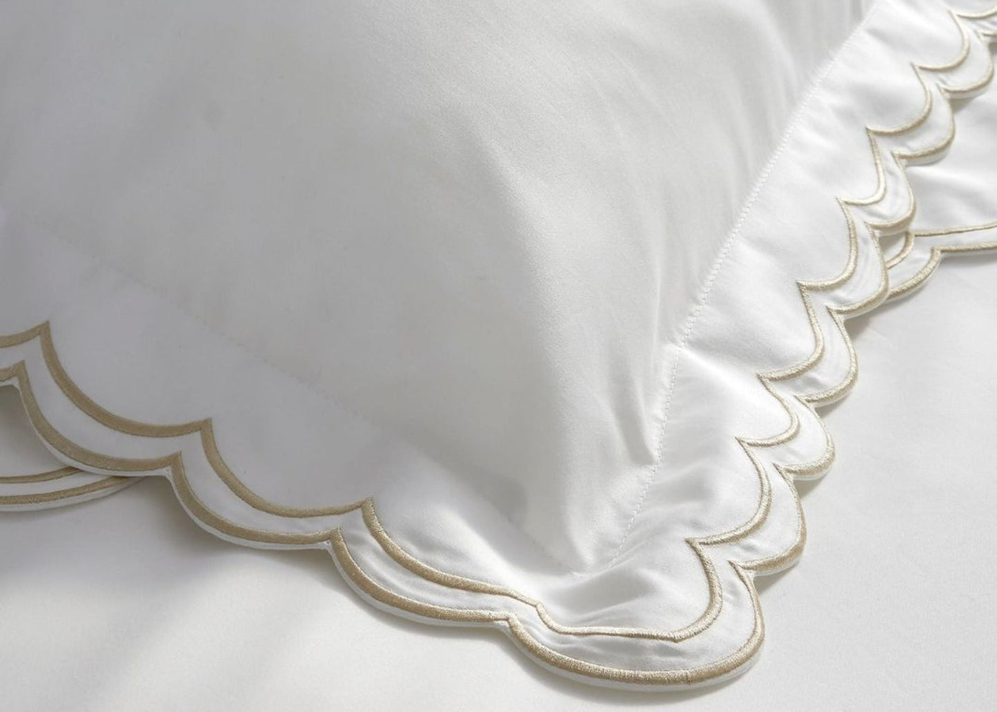 Christy "Scallop Edge" Duvet Cover Sets in Oyster