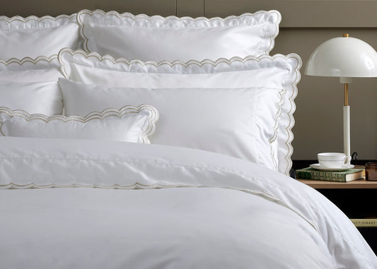 Christy "Scallop Edge" Duvet Cover Sets in Oyster