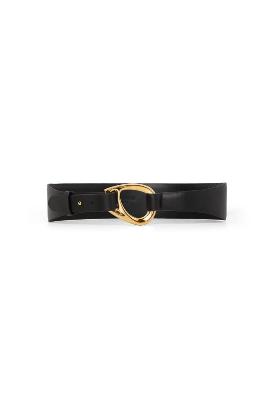 Jasper Conran "Bee" Leather Belt in Black & Gold