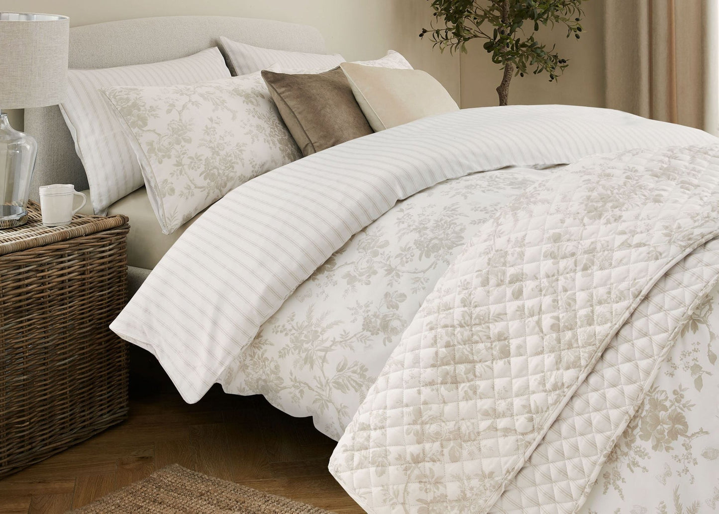 Laura Ashley "Walled Garden" Duvet Cover Set in Dove Grey