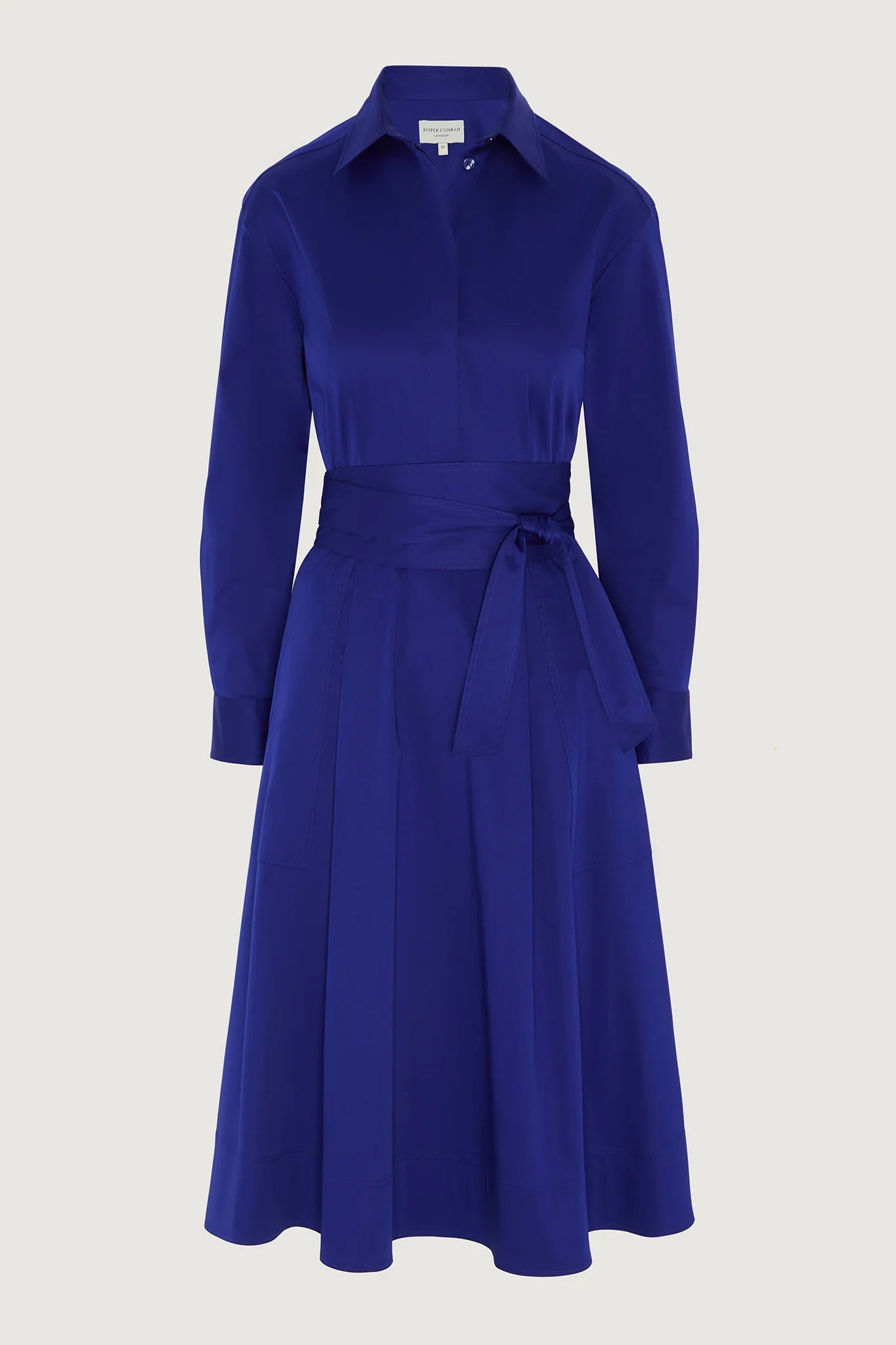 Jasper Conran "Blythe" Full Skirt Shirt Dress in Cobalt Blue