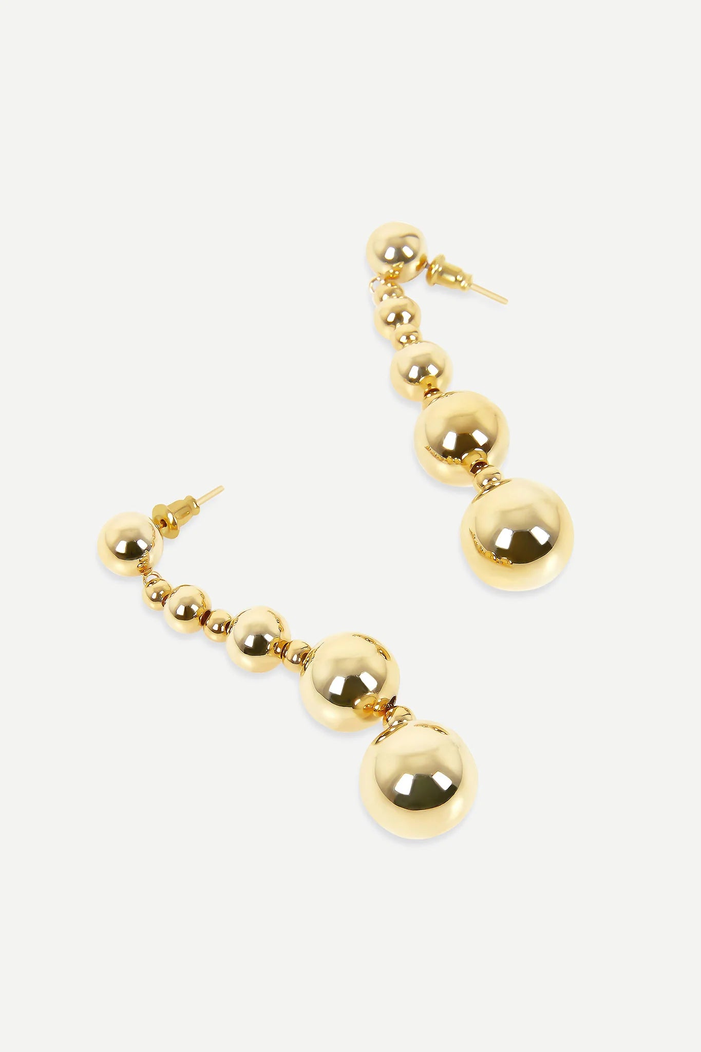 Jasper Conran "Gwendolyn" Long Ball Earrings in Gold