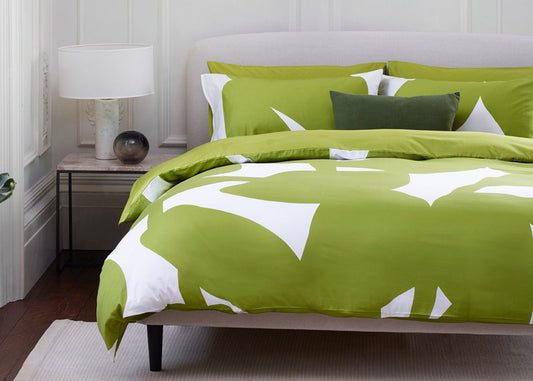 Jasper Conran "Floral Leaf Print" Duvet Cover Set in Spinach