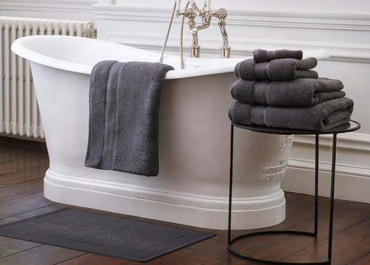 Jasper Conran "Zero Twist Cotton" Bath Towels in Charcoal