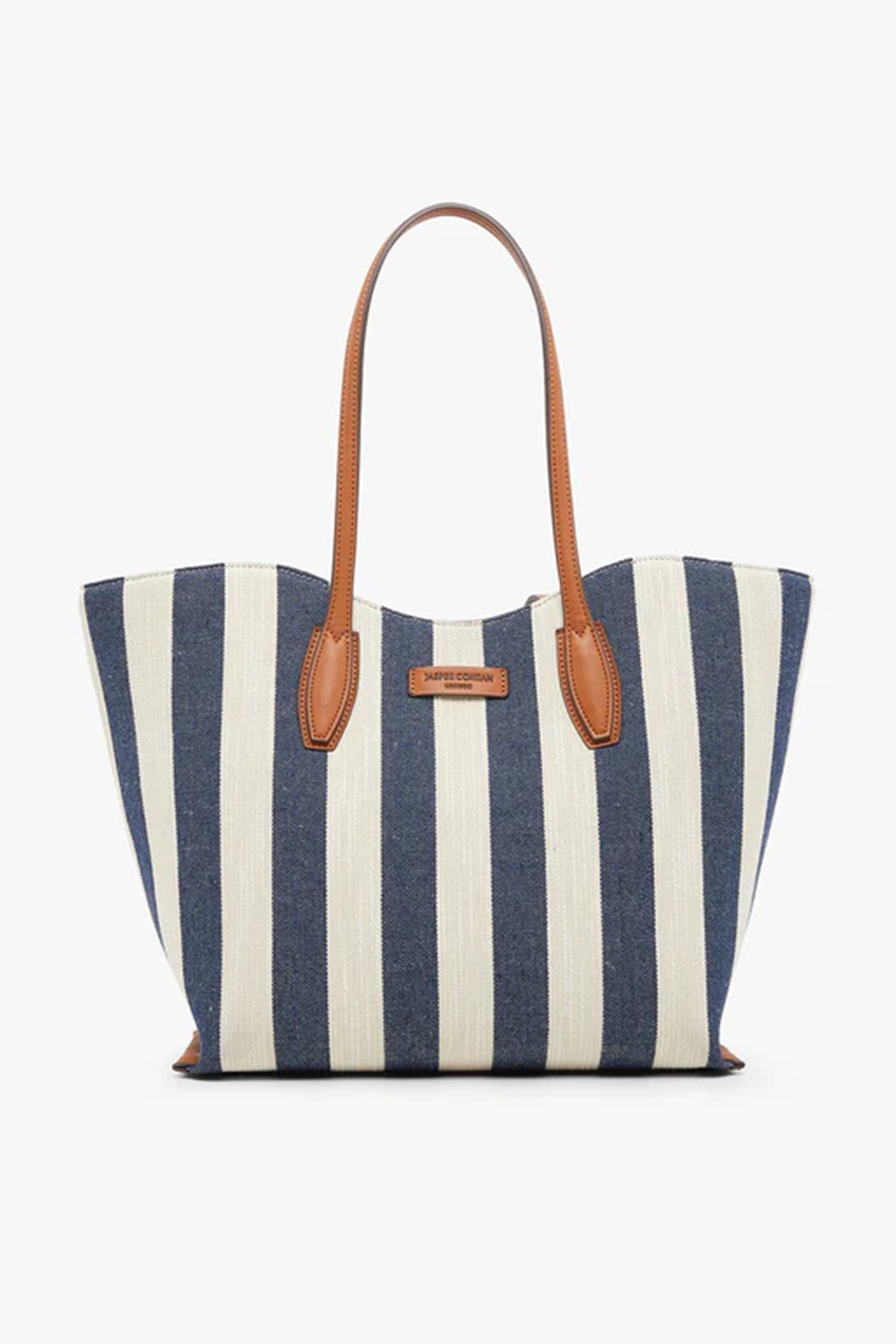 Jasper Conran "Bryn" Large Stripe Canvas Tote Striped in Navy