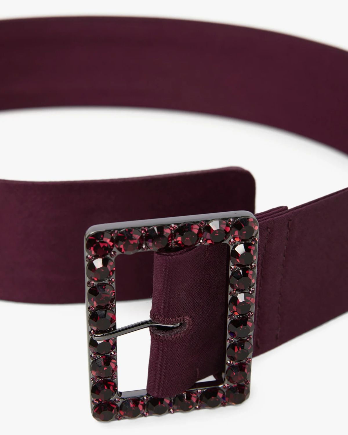 Jasper Conran "Iliana" Wool Silk Jewelled Belt in Berry