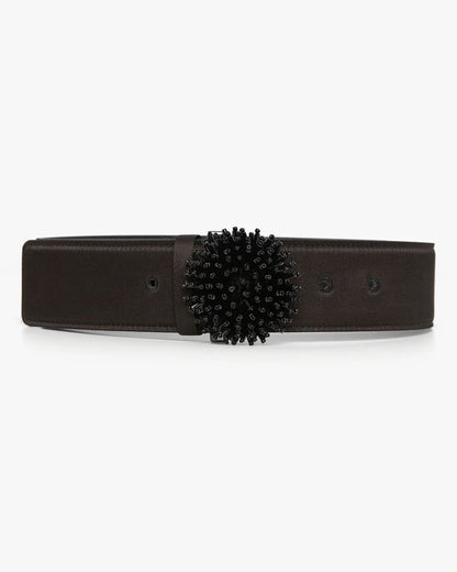 Jasper Conran "Ingrid" Wool Silk Belt in Black