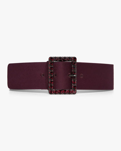 Jasper Conran "Iliana" Wool Silk Jewelled Belt in Berry