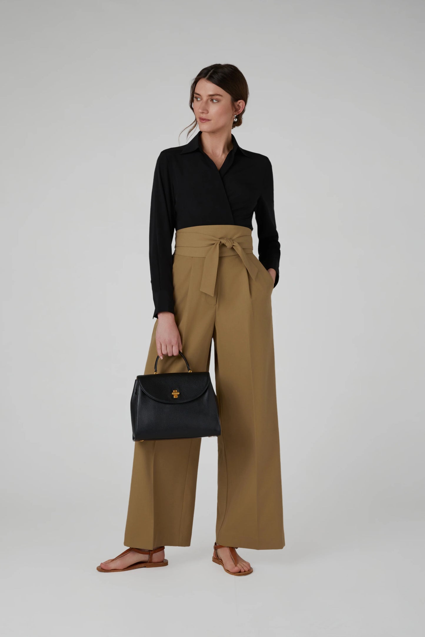 Jasper Conran "Genevieve" Silk Wrap Shirt