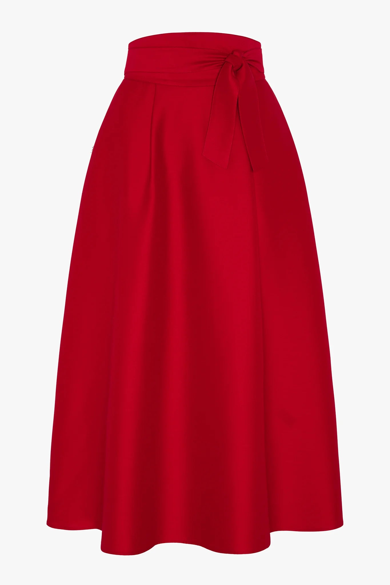 Jasper Conran "Gwen" Wool Silk Skirt in Red