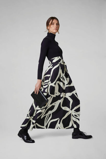 Jasper Conran "Gail" Silk Twill Printed Maxi Skirt