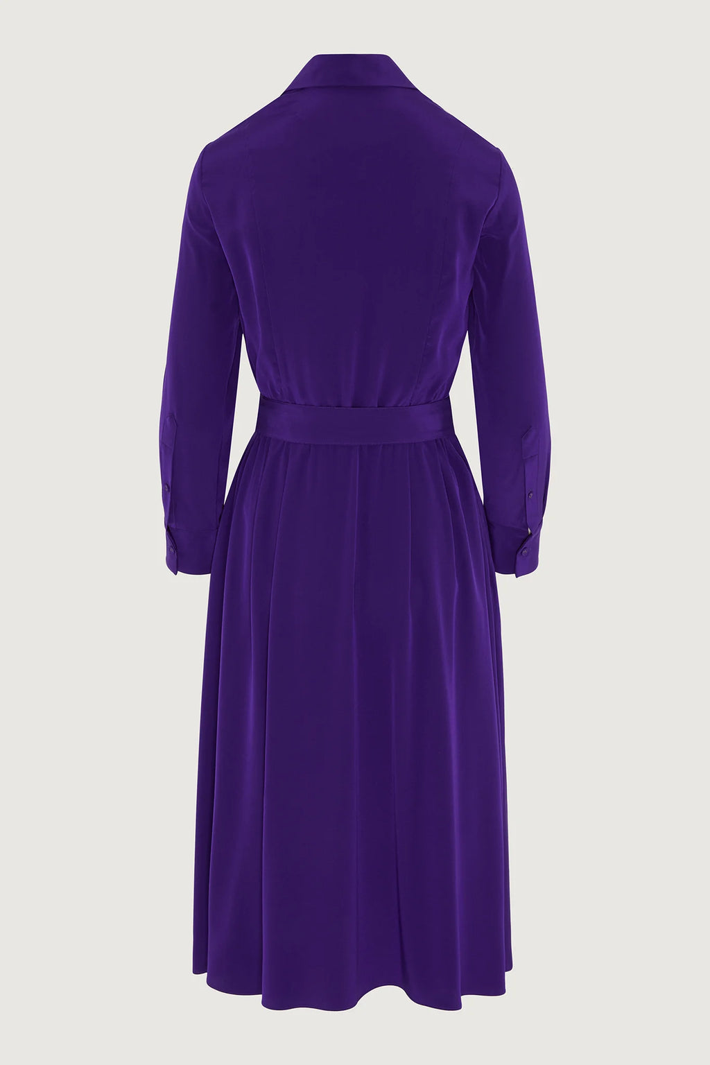 Jasper Conran "Fleur" Silk Full Skirt Shirt Dress in Purple