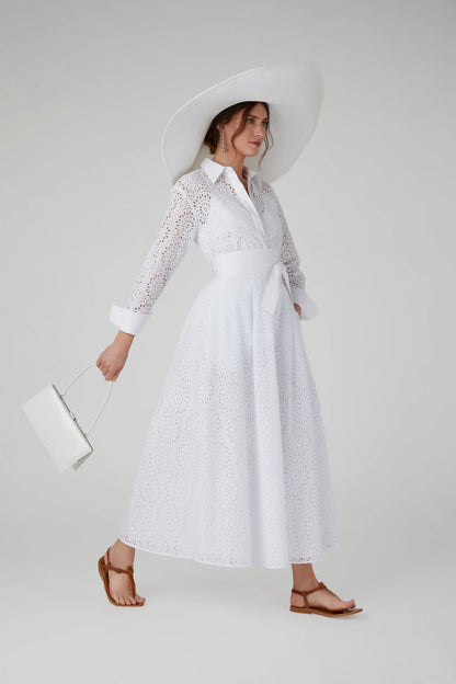 Jasper Conran "Felicia" Broderie Maxi Skirt in White