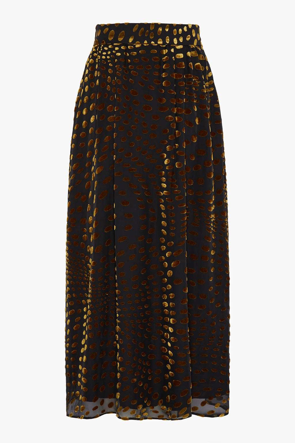 Jasper Conran "Idalia" Velvet Burn Out Maxi Skirt in Gold Spot