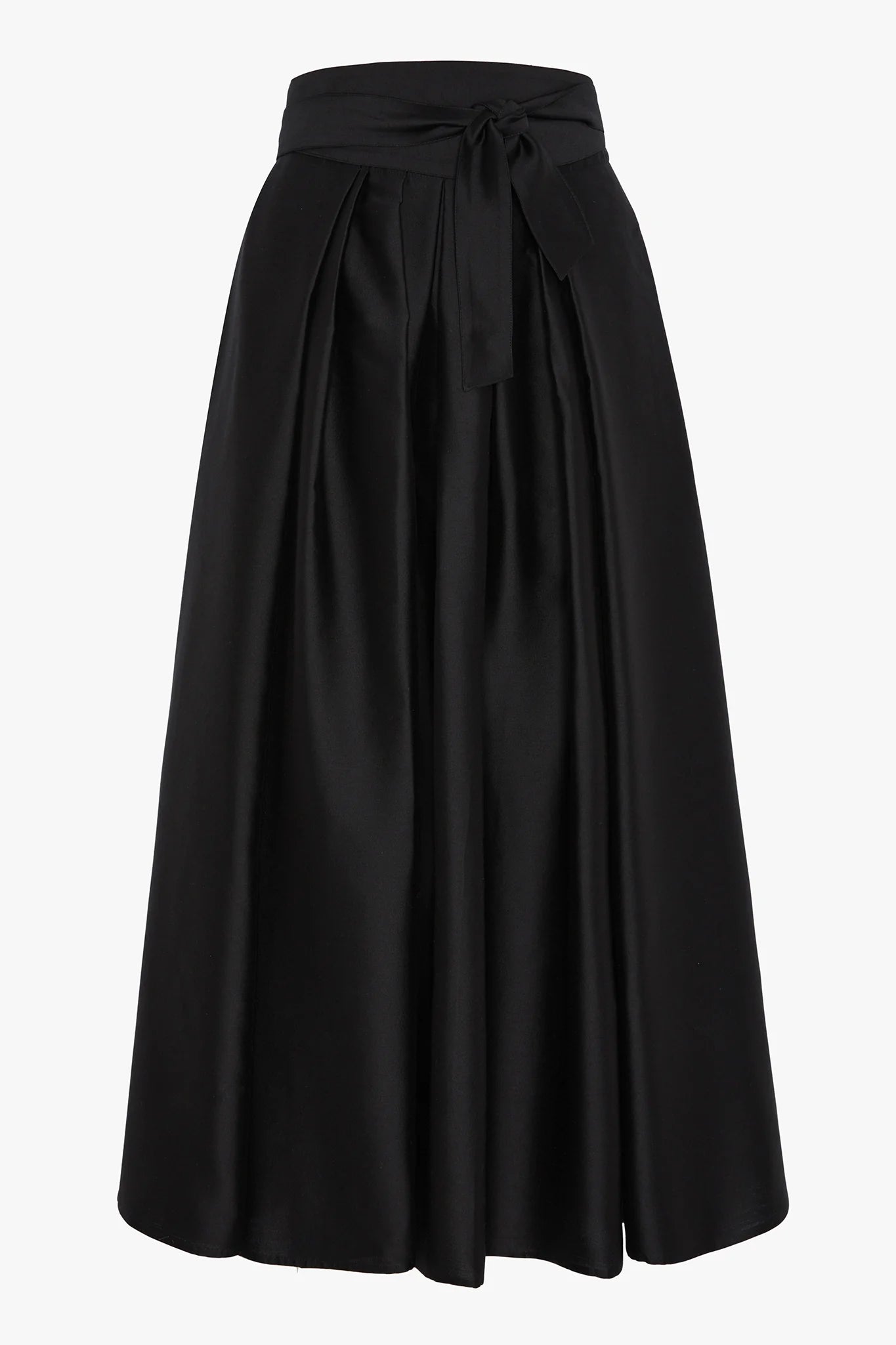 Jasper Conran "Ida" Wool Silk Inverted Pleat Skirt in Black