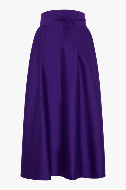 Jasper Conran "Gwen" Wool Silk Skirt in Violet