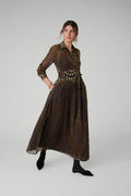 Idalia Velvet Burn Out Shirt in Gold Spot