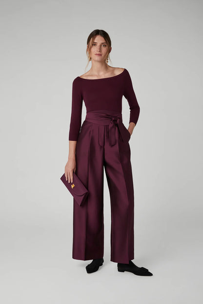 Jasper Conran Iona Slash Neck Merino Knitted Top