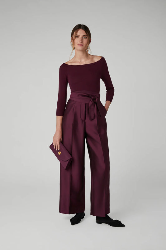 Jasper Conran Iona Slash Neck Merino Knitted Top