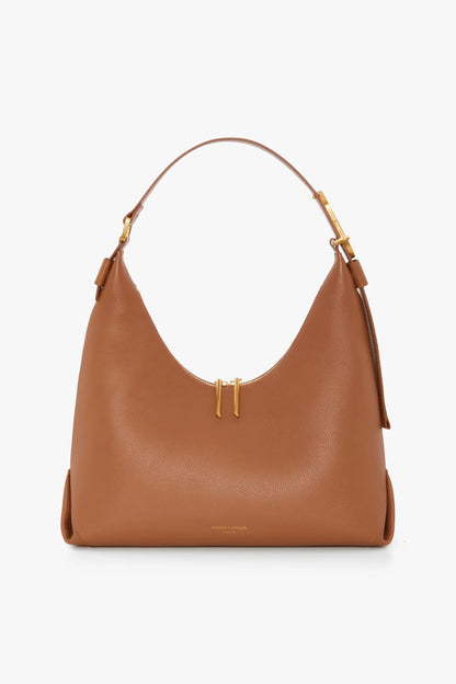 Jasper Conran Beatrix Leather Scoop Hobo in Tan