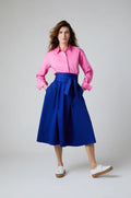 Fran Button Through Cotton Shirt in Pink