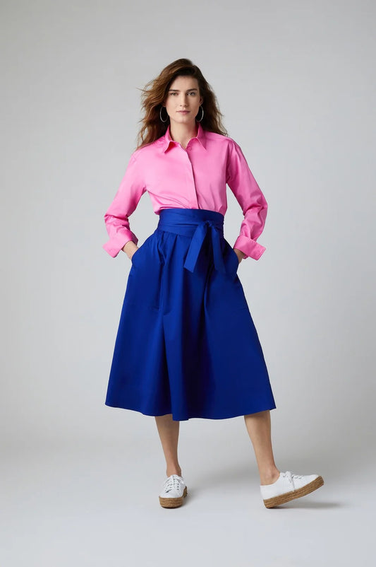 Jasper Conran "Fran" Button Through Cotton Shirt in Pink