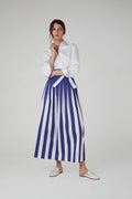Jasper Conran "Hope" Striped Skirt Cotton in Blue