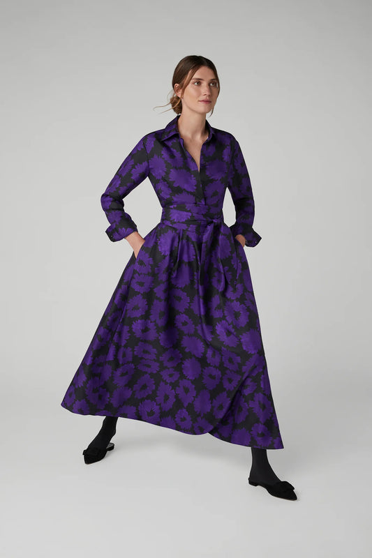 Jasper Conran Isabella Silk Twill Printed Maxi Shirt