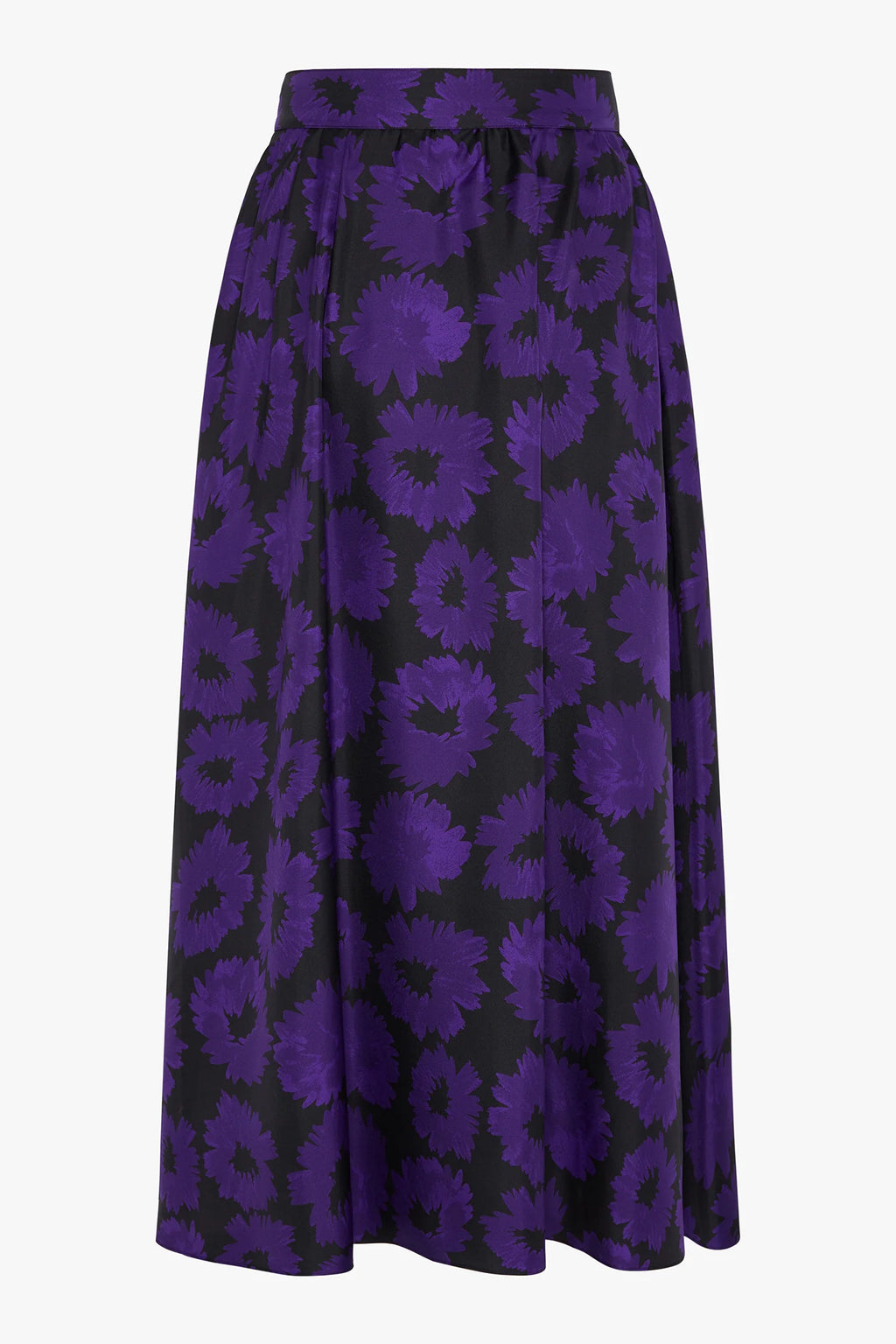 Jasper Conran "Isabella" Silk Twill Printed Maxi Skirt in Purple