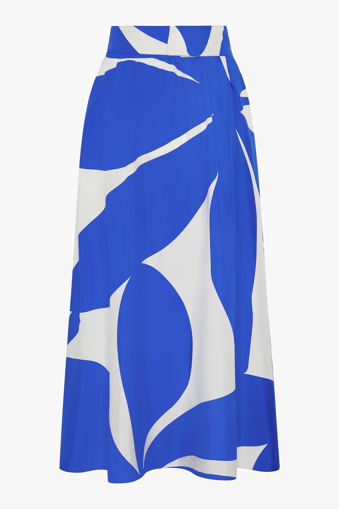 Jasper Conran "Gail" Silk Twill Printed Maxi Skirt in Blue