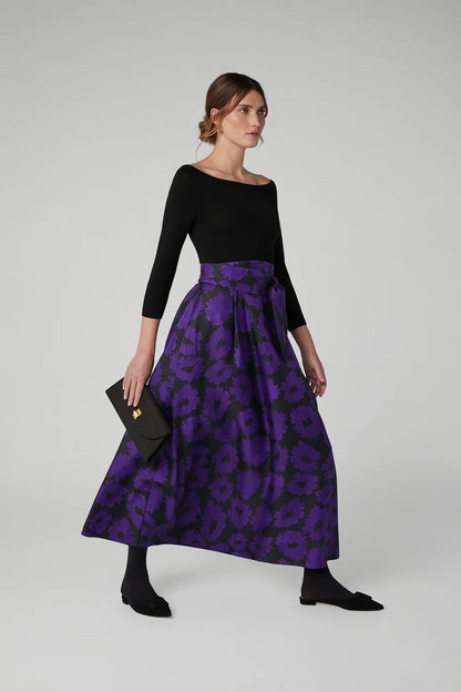 Jasper Conran Isabella Silk Twill Printed Maxi Skirt