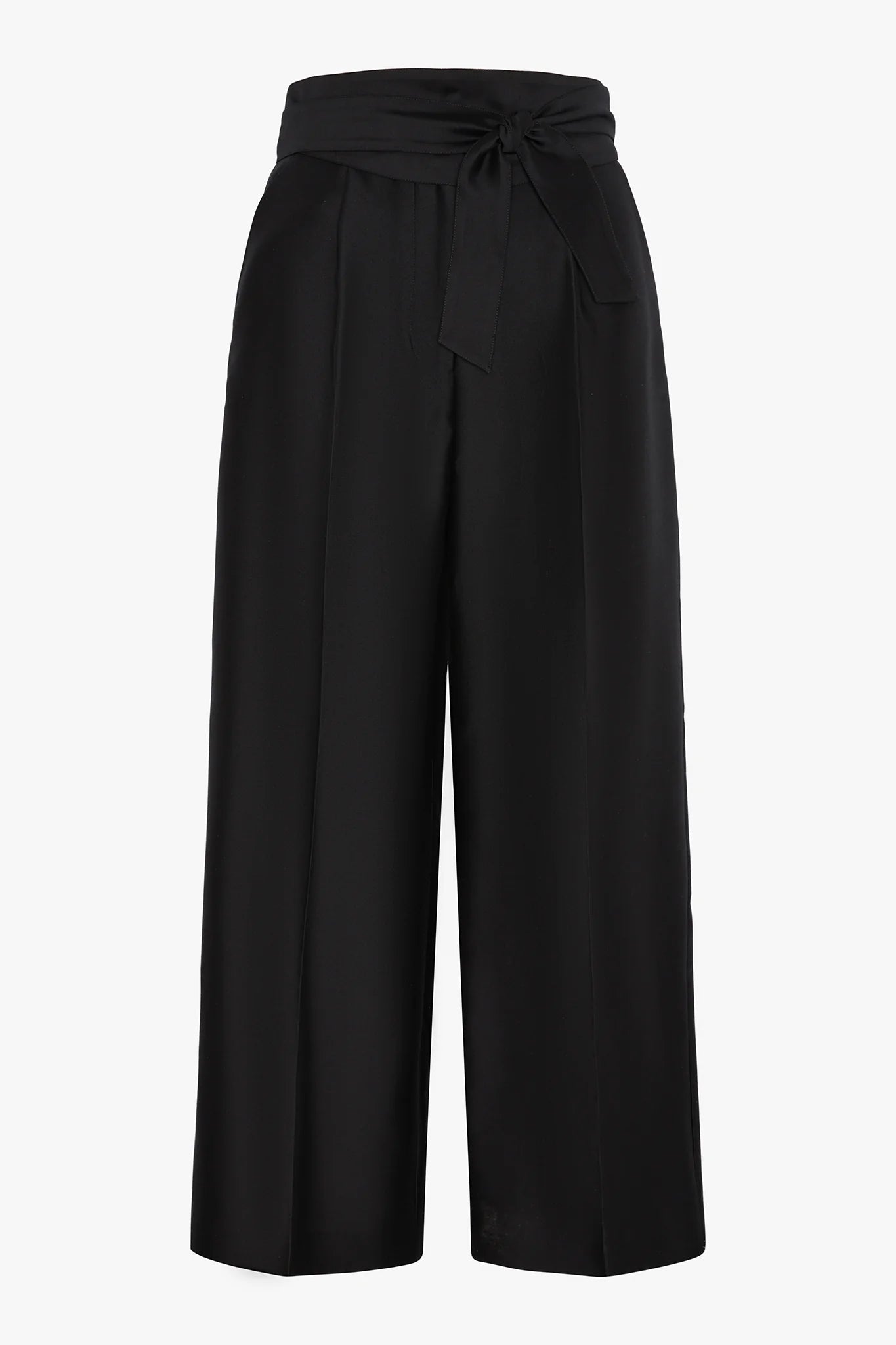 Jasper Conran "Imogen" Wool Silk Wide Leg Trousers in Black